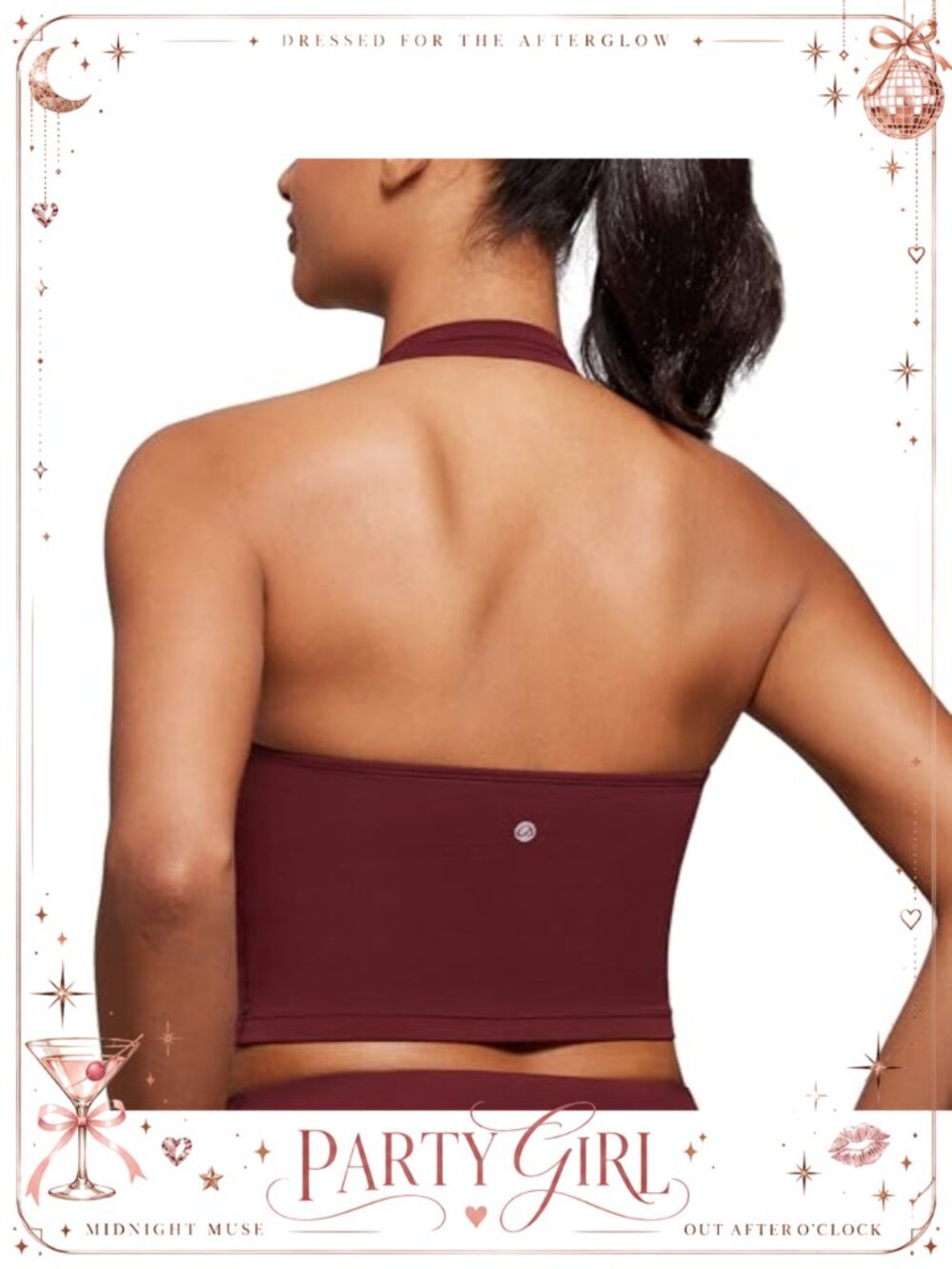 CRZ YOGA Butterluxe Halter Crop Tank Top Backless Yoga Sports Bra